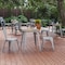 Flash Furniture 23.75 SQ Dining Table Brown Poly Top/Silver Frame JJ-T14619-60-BRSL-GG - alternate 1